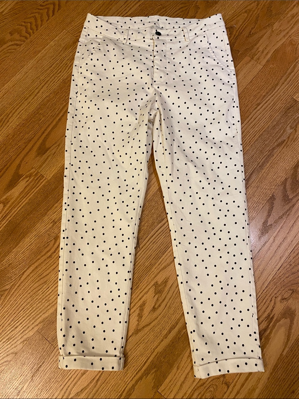 Kaffe Cropped Pants Polkadots Size EU 42